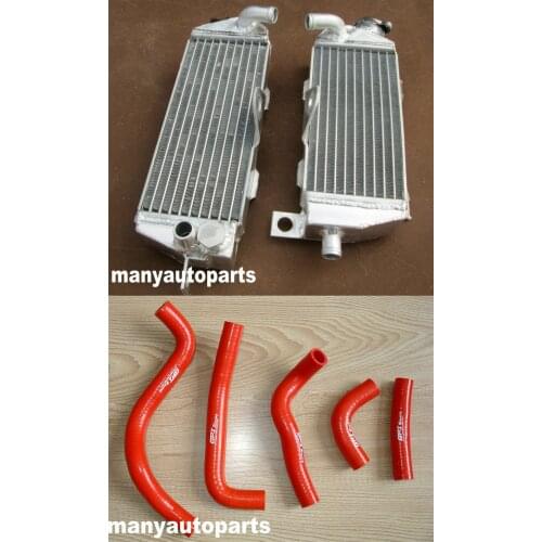 Aluminum radiator with red Silicone hose for Kawasaki KDX200 KDX220 KDX220R 1997-2006