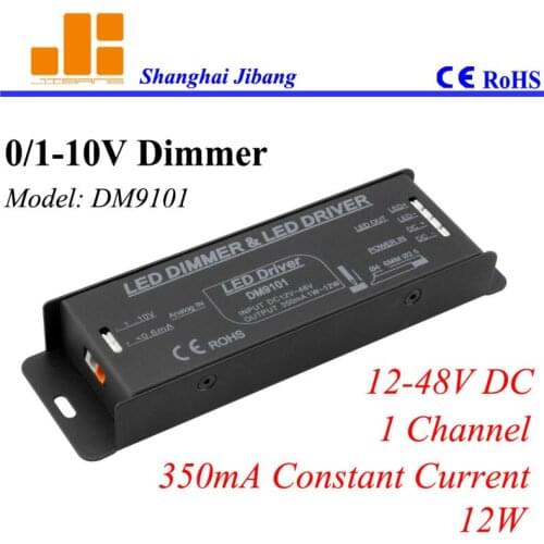 Free Shipping 0-10V LED driver, 0/1-10V dimmable driver, Constant Current 350mA , 1channel /12V-48V/12W pn:DM9101