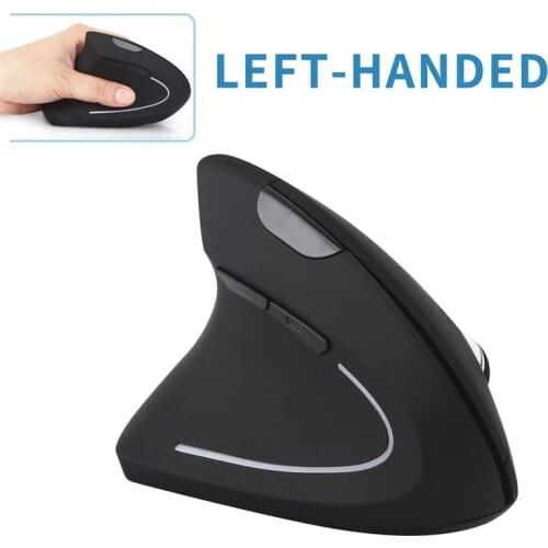 2.4G Wireless Left Handed Ergonomic Wireless Vertical Mouse - 800/1200/1600 DPI，5 Buttons for Laptop, Desktop, PC, Macbook