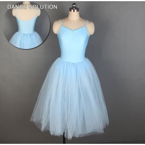 Pale blue romantic length ballet dance tutu leotard dress for child and adult ballet dancing dress ballerina costumes 19508