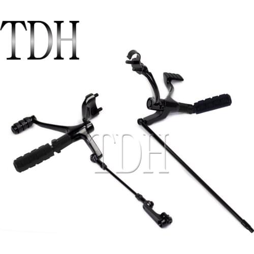 Black Motorcycle Forward Control Complete Pegs Levers Linkage Kit For Harley Sportster XL 883 1200 Superlow Iron 14-Later