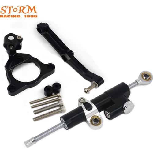 Motorcycle Steering Damper Stabilizer With Mounting Bracket Adapter Set For Kawasaki Z800 2013 2014 2015
