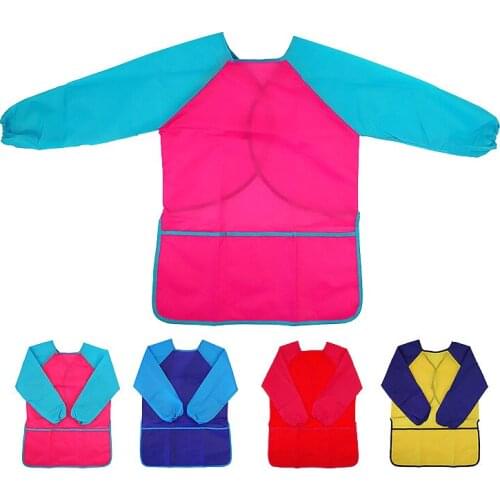 Kindergarten long sleeve painting apron waterproof antifouling reverse wear smock art painting accessories