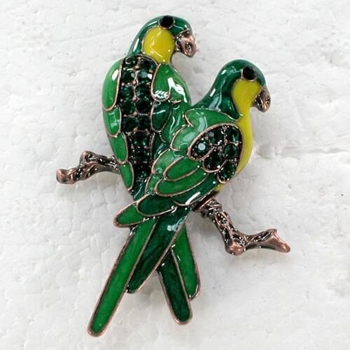 Enamel Rhinestone Brooch Parrot Pin brooches C934 M3