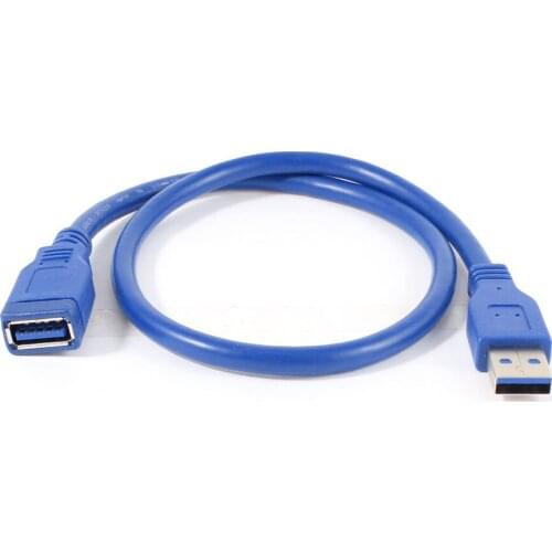 HEEXPRESS Wholesale 50cm 20" Data Transfer USB 3.0 Male to Female Extension Cable Blue