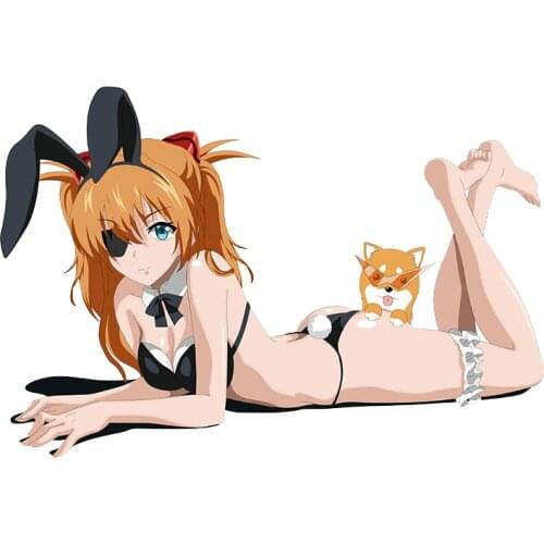 Personality Ears Ass Bikini Bunny Asuka Shikinami Langley Girl Car Sticker Trunk Decal Decor Vinyl Cover Scratches Waterproof