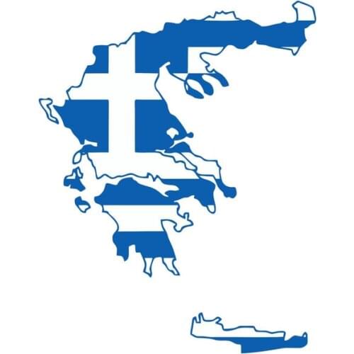 Creative Car Styling Map Car Sticker Greece Flag Reflective Decal PVC Waterproof Car Decal Scratch-proof Vinyl Material Decor