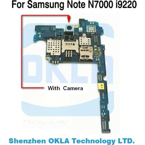 Motherboard With Rear Back Camera For Samsung GALAXY Note N7000 i9220 Mainboard logic Board Multi language HK Europe Version