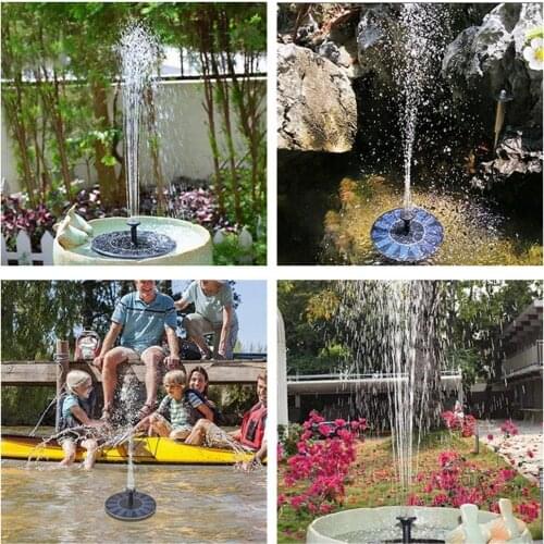 Mini Solar Powered Fountain Garden Pool Pond Solar Panel Floating Fountain Garden Decoration Water Fountain