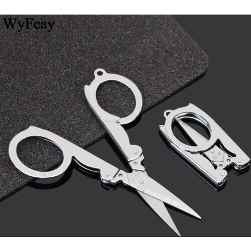 Multifunction Folding Scissors Pocket Travel Small Crafts Sharp Blade Emergency Foldable Travel Scissors Thread Tailor Scissors