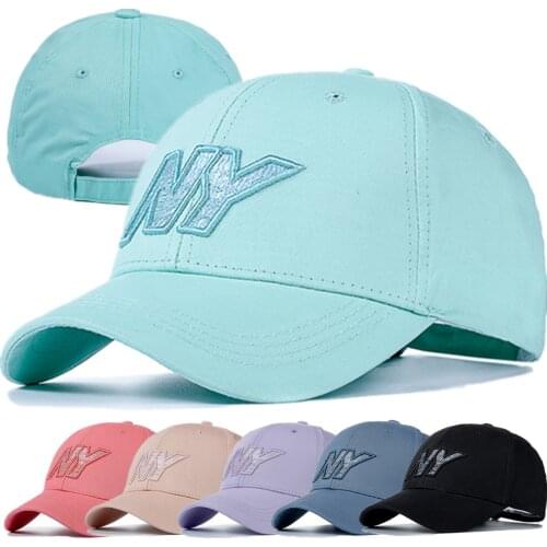 New Women Men Cotton Kpop Cap Fashion NY Embroidered Hard Top Baseball Cap Casual Adjustable Outdoor Couple Streetwear Hat