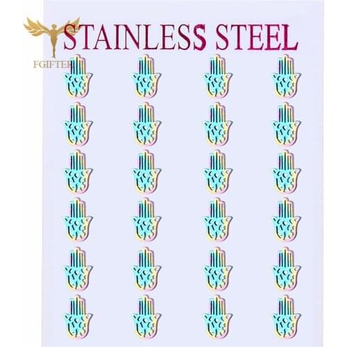 Charming Party Earrings Wholesale Colorful 304 Steel Jewlery Amulet Earrings Hand Design Studs Jewelry Accessory oorbellen