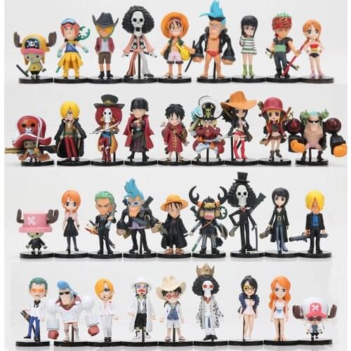One Piece Action Figures Cute One Piece Film Gold PVC Figure Toys Dolls Luffy Chopper Nami Sanji Zoro Full set Toys