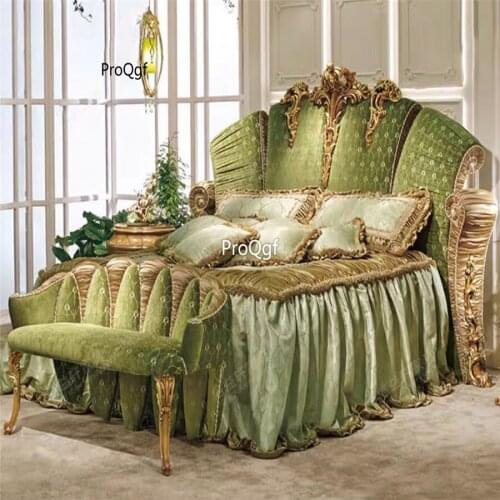 Prodgf 1Pcs A Set American Green Spring Castle Princess Suitable Bedroom Bed( no mattress)