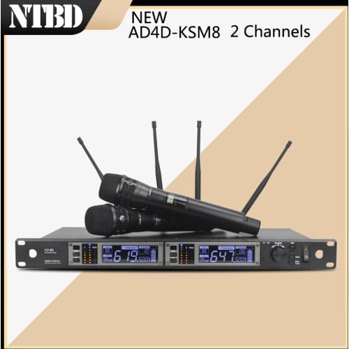 NTBD Stage Performance Home KTV Sing Speak AD4D UHF Professional Dual Wireless Microphone True Diversity Dynamic High Quality