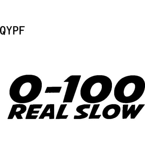 QYPF 14.5CM*4.5CM 0-100 Real Slow Fun Decal Car Sticker Black Silver Motorcycle Vinyl C15-2952