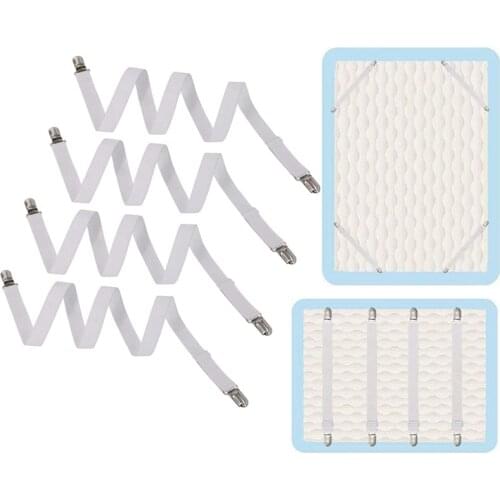 2Pcs Adjustable Elastic Bed Sheet Clip Fasteners Suspenders Straps Grippers Clips Grippers Suspender Cord Hook Loop Clasps