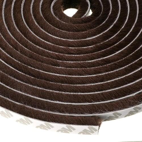 10M Self Adhesive Seal Strip Door Draught Excluder Window Seal Film Door Brush Swal Weather Strip Protector Strip Brown