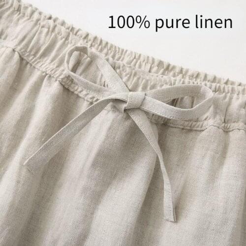 HOUZHOU Cotton Linen Pants for Men Linens Trousers Male for Jogging Mens Joggers Formal Summer Oversize Fitness 5xl Breathable