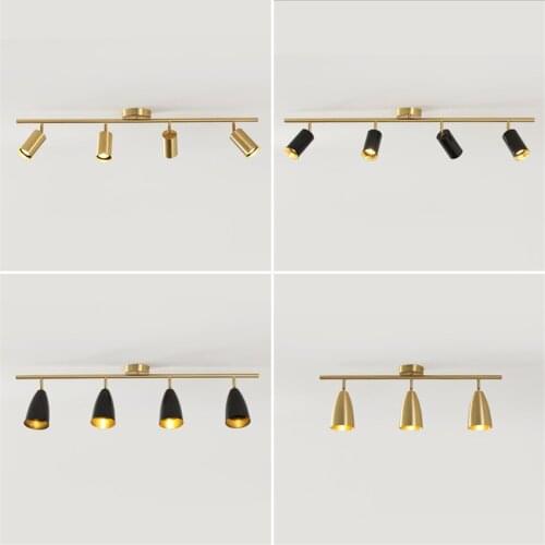 Nordic Brass Surface Mounted Ceiling Lamps Living Room Background Wall Downlight Household LED Lamp Shop Commercial Ceiling Lamp