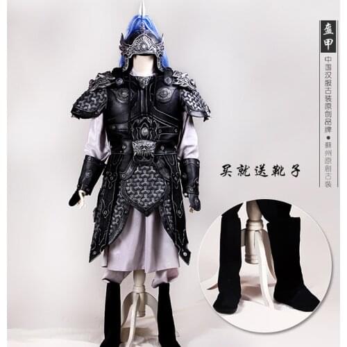 Ancient Chinese General Costume High Quality Genuine Leather the General Armour Stage Show Performance TV Play Use Costume Hanfu