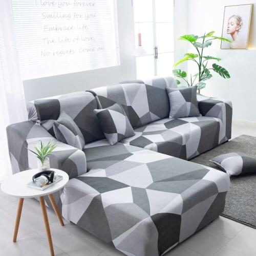 L shape corner sofa cover elastic for living room printed cover for sofa slipcovers stretch 1/2/3/4 seat