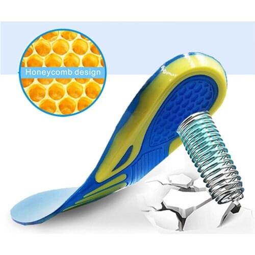 Unisex Orthotic Arch Support Massaging Shoes Pads Silicone Anti-Slip Gel Soft Running Sport flat foot insole Pad For Men Women