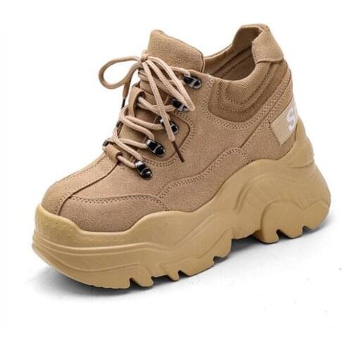 Women High Platform Shoes New Breathable Women Height Increasing Shoes 10 CM Thick Sole Trainers Sneakers Woman Deportivas Mujer