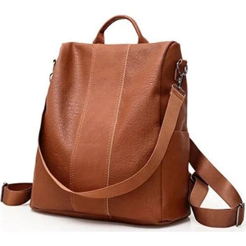 Women Backpack Travel Business Anti-Theft Package 2021 New Pure Color Fashion Women School Backpack Large Capacity Daypacks