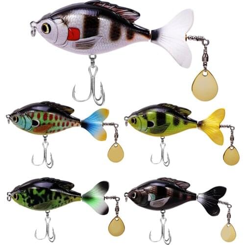 1Pcs Propeller Rotating Topwater Fishing Lure 9Cm 16.8G Artificial Bait Hard Plopper Wobblerr Rotate Tail Popper Lure Bass Pike