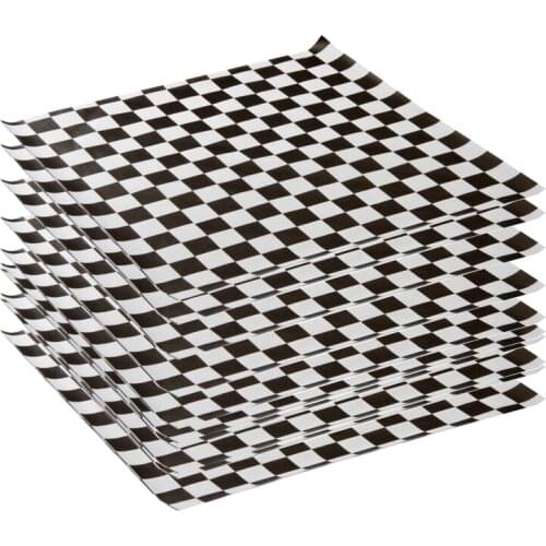 1000 pcs Greaseproof Black and white checkered Wax Paper Baking Oil Paper French Fries Packaging Food Wrappers Printed Wax paper
