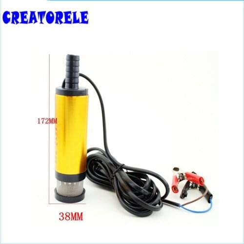 12V 12L/Min Mini Diameter Electric water oil Car Camping Submersible Diesel Aluminium Alloy BeIt Filter Net fuel transfer