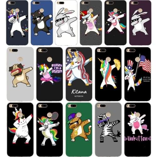 54AA Pandas Unicorn fundas Capinha Etui gift Soft Silicone Tpu Cover phone Case for Xiaomi Redmi Mi A1 A2 8 lite