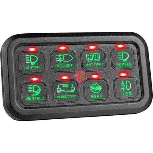 8 Gang ON-OFF Toggle Switch Control Panel 2 USB Charger for Car Marine Blue AU