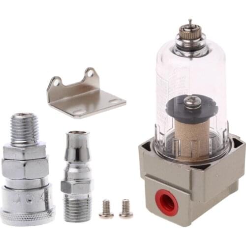 Aluminium Alloy 1/4" AF2000-02 Compressed Air Compressor In-Line Moisture Water Trap Filter