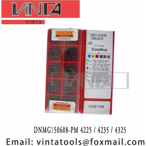 Free shipping high quality DNMG150608-PM 4225 / DNMG150608-PM 4235 / DNMG150608-PM 4325 cnc carbide turning inserts