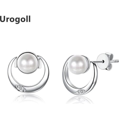 Noble Hot Sale 925 silver Earrings Simple Fashion simple style pearl Earring For Women Jewelry Gifts