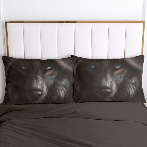 3D Digital Printing Custom Pillow Case Pillowcase 50x70 50x75 50x80 70x70 Decorative Pillow Cover Animal Ferocious wolf Bedding