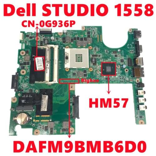 CN-0G936P 0G936P G936P Mainboard For Dell STUDIO 1558 Laptop Motherboard DAFM9BMB6D0 HM57 DDR3 100% Tested Working