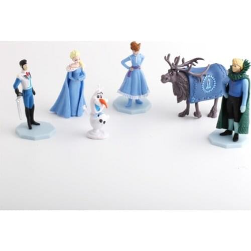 Disney 7PCS Frozen Aisha And Anna Doll Kawaii Action Figure Anime Figure Anime Disney Frozen Aisha and Anna