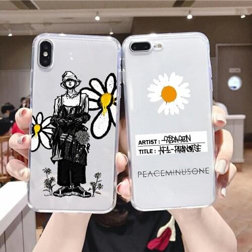 G-DRAGON PEACEMINUSONE Chrysanthemum Phone Case For Huawei P Mate P10 P20 P30 P40 10 20 Smart Z Pro Lite 2019 transparent