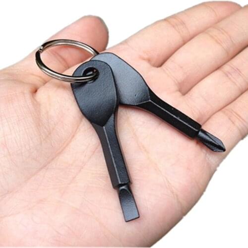 EDC Tool Outdoor Portable Mini Pocket Tool Portable Flathead Screwdriver and phillips Screwdriver Key Multitools Key Ring