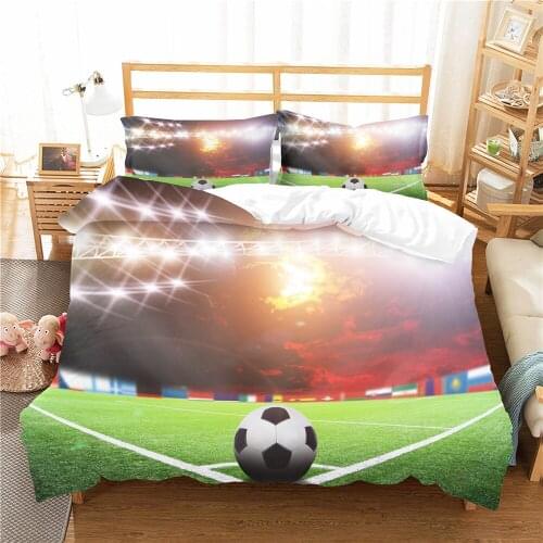3Pcs Bedding Set 240x220 cm Fashion Football Field Duvet cover Bedding Sets Cover Sets Pillowcase Sport Boys Kids Gift Textile