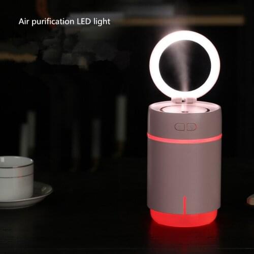 Colorful 2 In 1 Humidifier Makeup Mirror Ultrasonic USB Home Car Office Humidifiers with 7 Colors Night Light Makeup Mirror