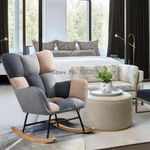 Net red lazy sofa balcony lounge chair rocking chair Nordic small apartment living room single sofa bedroom lazy chair