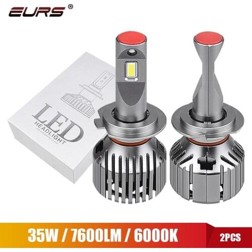 EURS H4 Led H7 LED Car Headlight 70W/set Lampada H1 Bulb H16 H13 9004 9007 HB3 9005 9006 hb4 Fog Light H8 H11 6000K R9 LED Lamp