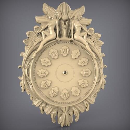 Clock STL Model for CNC Router 3D Printer Artcam Aspire Bas Relief _89