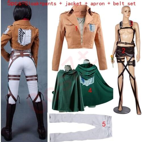 Fashion Anime no Kyojin Cloak Man Cape Clothes Attack On Titan Cosplay Costume Fantasia Attack on Titan Plus pants trench coat
