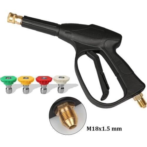 High Pressure Washer M18x1.5mm Connector Car Washer Gun With 4 Nozzles For Auto Cleaning Car Power Washers Water Gun