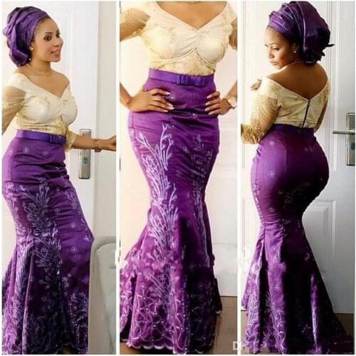 Nigerian Evening Dresses Long abendkleider Plus Size Africa Women Evening Dress Applique Robe De Soiree vestido de festa longo